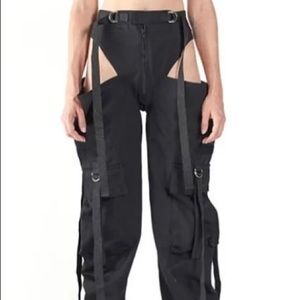 hip cut out cargo pants